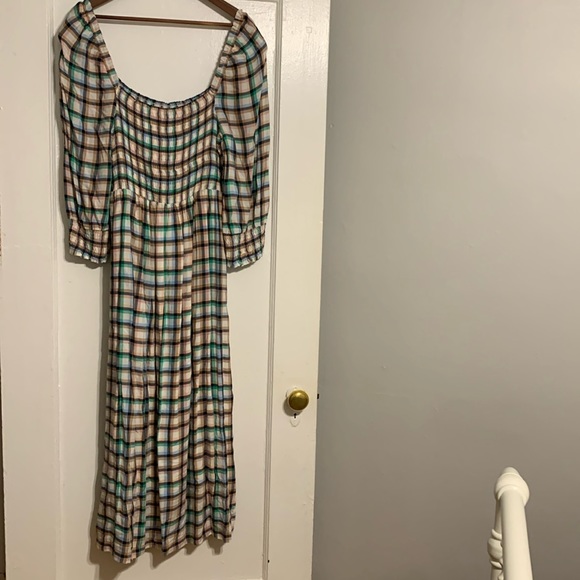 ✨ Anthropologie Cerie Smocked Midi Dress Sz M - Picture 5 of 10